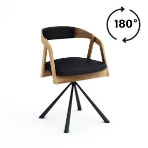 Krzesło dębowe krzesło do jadalni krzesło do salonu krzesło do restauracji krzesło drewniane krzesło tapicerowane czarne metalowe nogi KR-50