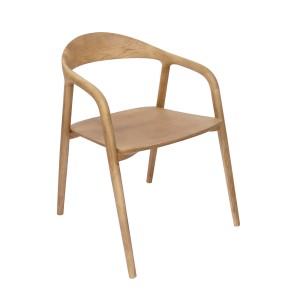 Krzesło drewniane z podłokietnikami krzesło skandynawskie do jadalni krzesło designerskie krzesło z podłokietnikami jesionowe japandi kr-54