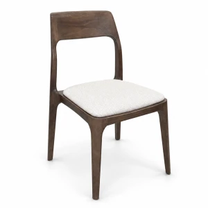 Krzesło tapicerowane krzesło drewniane krzesło do jadalni krzesło do salonu krzesło do kuchni japandi boho krzesło do restauracji orzech kr-70