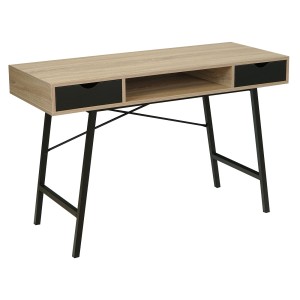 Biurko loft toaletka konsola dąb sonoma szuflady czarne metalowe elementy 