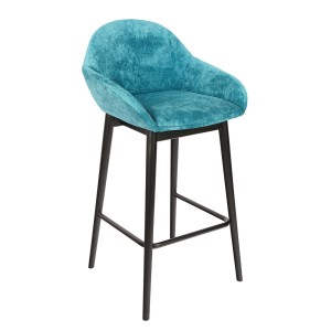 Hoker tapicerowany z podłokietnikami do jadalni kuchni restauracji krzesło barowe H-1