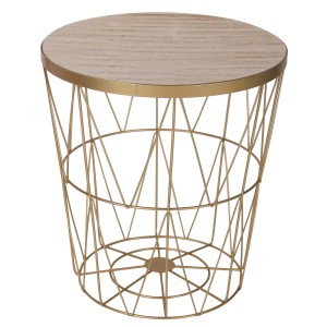 Stolik kawowy okrągły ława kosz do przechowywania złoty space 