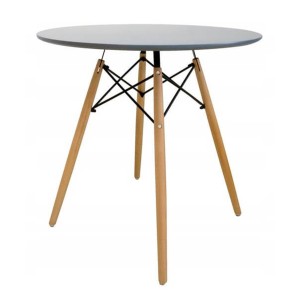 Stół do salonu jadalni stół okrągły stół kuchenny skandynawski szary popiel drewniane nogi ø 80cm o