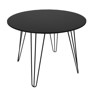 Stół do salonu jadalni stół okrągły stół kuchenny skandynawski czarny metalowe nogi ø 90cm harry