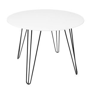 Stół do salonu jadalni stół okrągły stół kuchenny skandynawski biały metalowe nogi ø 90cm harry