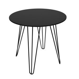 Stół do salonu jadalni stół okrągły stół kuchenny skandynawski czarny metalowe nogi ø 80cm harry 