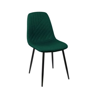 Krzesło tapicerowane skandynawskie do jadalni salonu kuchni restauracji metalowe nogi loftowe pikowane zielone zieleń eva