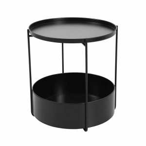 Stolik z gazetnikiem okrągły stolik kawowy ława z pojemnikiem do przechowywania czarna tuluza