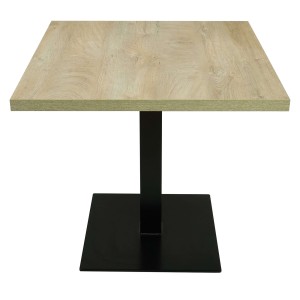 Stół do kawiarni restauracji do jadalni salonu loft industrialny płyta laminowana dąb trufla czarna metalowa noga st-03
