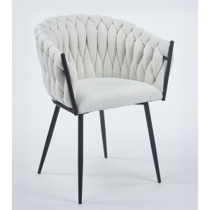 Krzesło plecione krzesło przeplatane krzesło tapicerowane do jadalni krzesło do toaletki nowoczesne beżowe kremowe raven 22 asti