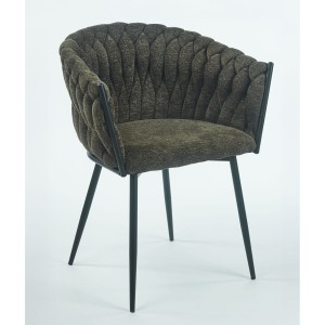 Krzesło plecione krzesło przeplatane krzesło tapicerowane do jadalni krzesło do toaletki nowoczesne zielone raven 78 asti 