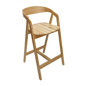Hoker krzesło barowe hoker do kuchni hoker do wyspy hoker dębowy z podłokietnikami i oparciem hoker barowy do restauracji jadalni drewniany dąb naturalny lite drewno dębowe H-8
