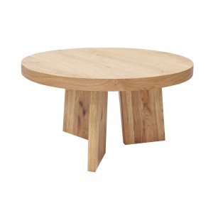 Stolik kawowy stoliczek kawowy okrągły ława do salonu stół kawowy okrągły drewniany dębowy okleina dębowa dąb naturalny Ł-23